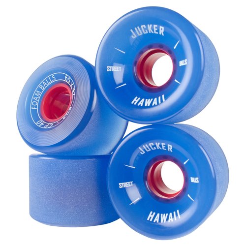 JUCKER HAWAII Longboard Skate Ruedas FOAM BALLS 65mm 80A CP40 (4er) Azul