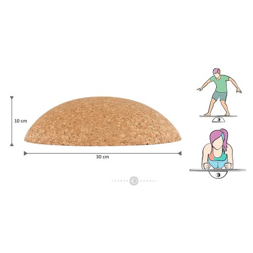 Plank Ball - Corcho Mitad de Bola (incluye bola de corcho de 8 cm)